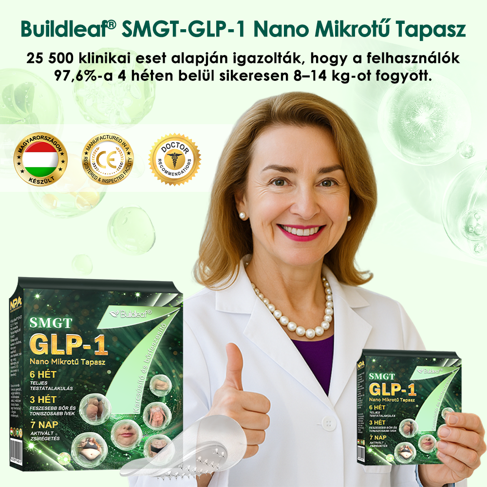 ✅Mayo Klinika által ajánlott | Hivatalos áruház | Buildleaf® SMGT-GLP-1 Nano Mikrotű Tapasz™ Kollagénnel és Matrixyl 3000-rel 丨Célzott hatás: elhízás, megereszkedett bőr, magas vérnyomás, cukorbetegség, zsírmáj, testi fájdalmak és egyéb problémák ellen