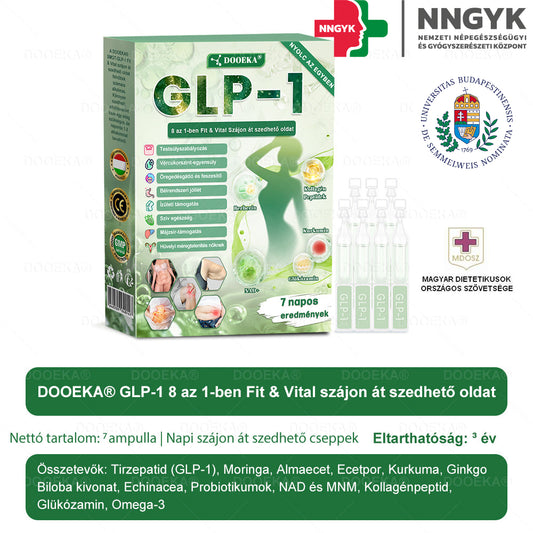 🌿🌿  DOOEKA® GLP-1 8 az 1-ben Fit & Vital Szájon át szedhető oldat – 👨‍⚕️ Napi egyszer, 7 nap alatt látható változás / Elhízás, szív- és érrendszeri egészség, cukorbetegség, alvási apnoe, bélrendszer egészsége, ízületi problémák és még sok más esetén