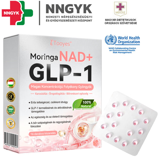 ✨Tooyes® GLP-1 Magas Koncentrációjú Folyékony Gyöngyök – NAD+, Moringa, HCA összetevőkkel (Fogyás, Öregedésgátlás, Bél- és Immunrendszer támogatás, Vércukorszint egyensúly, Szív- és Agyegészség) ⚡