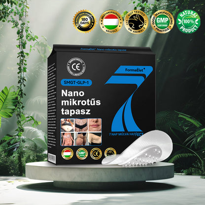 ✅FormaÉlet® 🌱Nano Mikrotű Tapasz SMGT-GLP-1-tel és Matrixyl 3000-rel – Fogyás, Bőrfeszesítés, Vércukorszint-támogatás, Injekció Nélkül, 7 Napos Eredmény