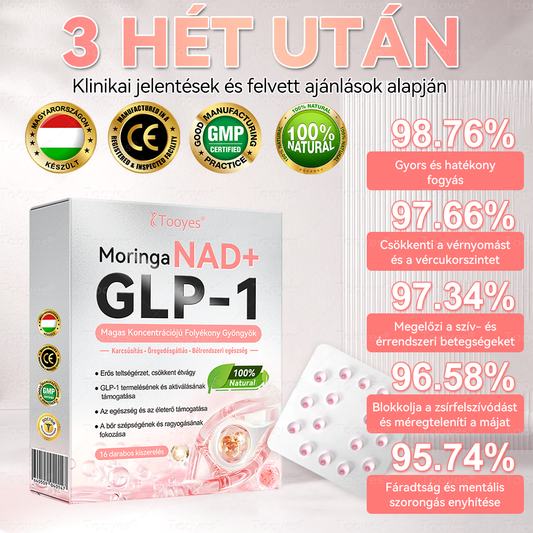 ✅✅Tooyes® GLP-1 Magas Koncentrációjú Folyékony Gyöngyök – NAD+, Moringa, HCA összetevőkkel (Fogyás, Öregedésgátlás, Bél- és Immunrendszer támogatás, Vércukorszint egyensúly, Szív- és Agyegészség) ⚡