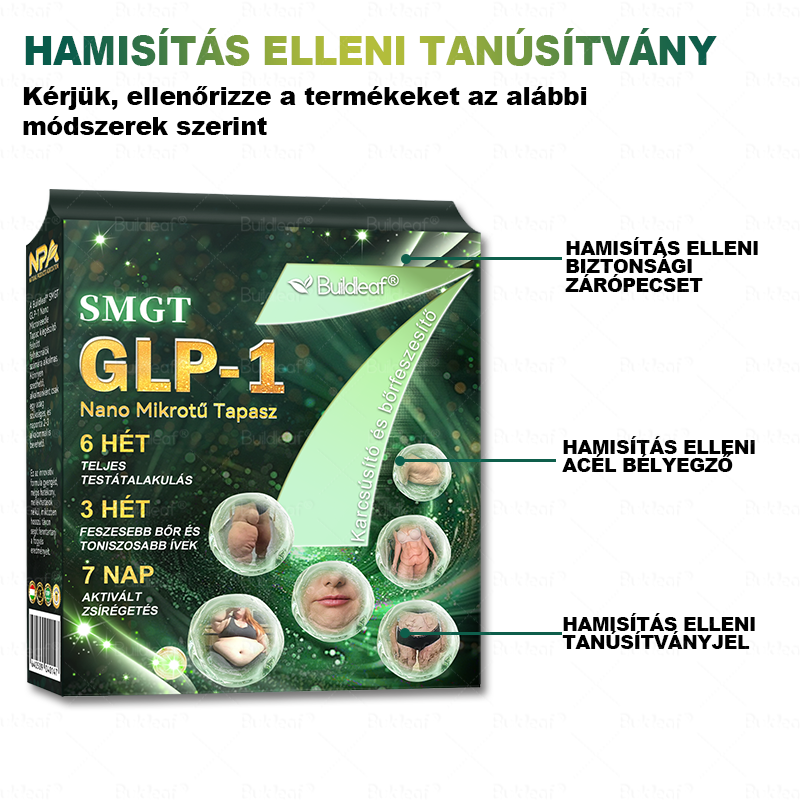 🎁Mayo Klinika által ajánlott | Hivatalos áruház | Buildleaf® SMGT-GLP-1 Nano Mikrotű Tapasz™ Kollagénnel és Matrixyl 3000-rel 丨Célzott hatás: elhízás, megereszkedett bőr, magas vérnyomás, cukorbetegség, zsírmáj, testi fájdalmak és egyéb problémák ellen🎁